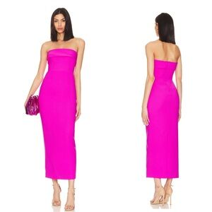 NEW ARRIVALS Rhea Strapless Pink Midi Dress Sz. 36